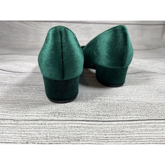 Pelanir Emerald Green Sandro Rhinestone Bridal Heels Size 7 U.S. - Picture 4 of 6